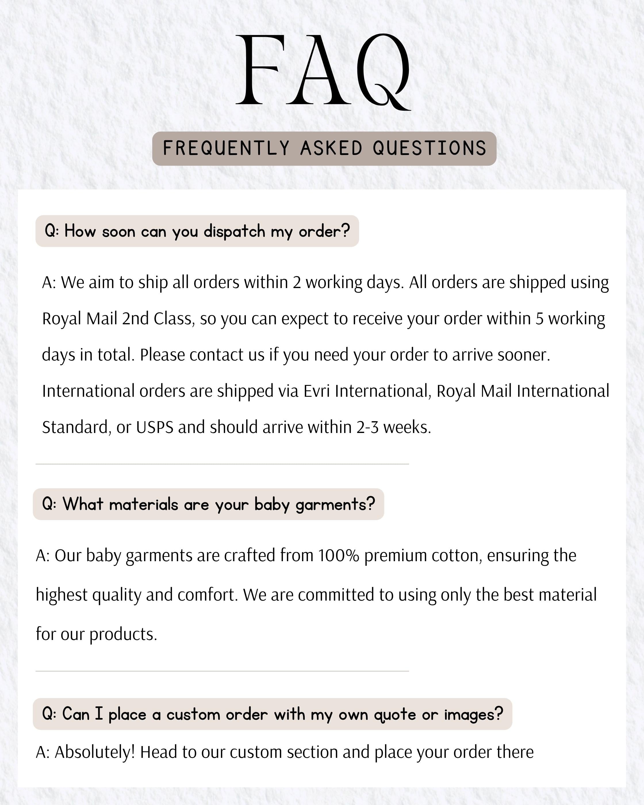 a collection of baby garments, which are crafted from 100% premium cotton, ensuring the highest quality and comfort. The garments are made with the best materials available.