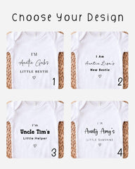four different designs of white t-shirts, each with a unique name or phrase printed on it.