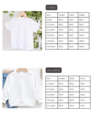 The image is a collage of two images: a white t-shirt and a white sweatshirt. The t-shirt is hanging on a hanger, and the sweatshirt is displayed on a hanger.