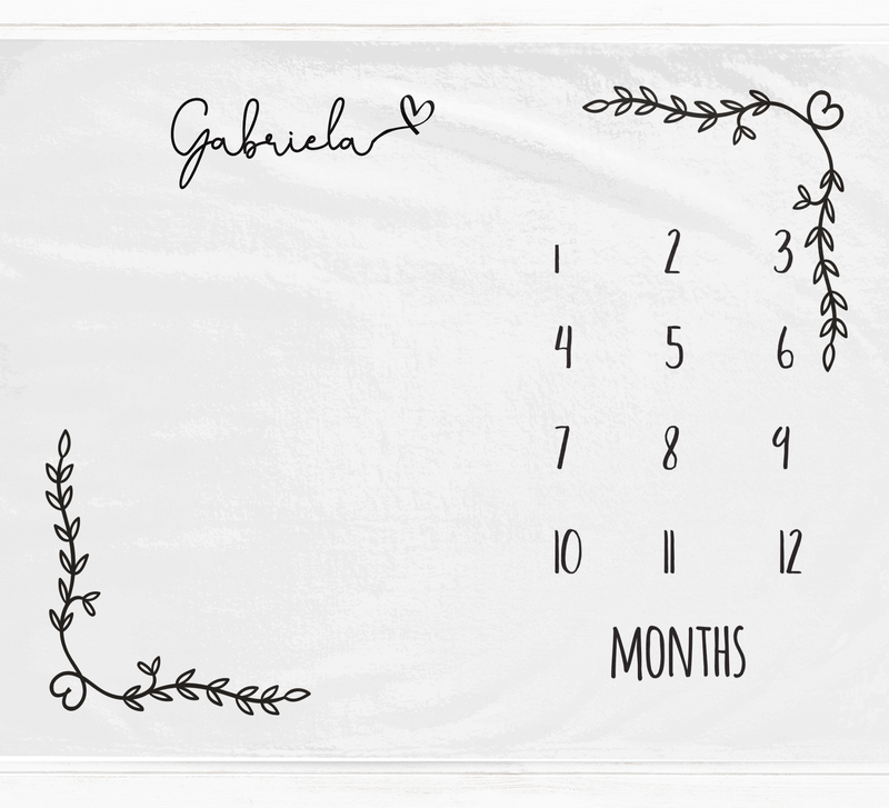 a white towel with a black and white calendar on it