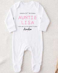 Personalised Birthday Gift For New Auntie, Niece Baby Grow Outfit, New Auntie Toddler Vest, Custom Niece Birthday Gift