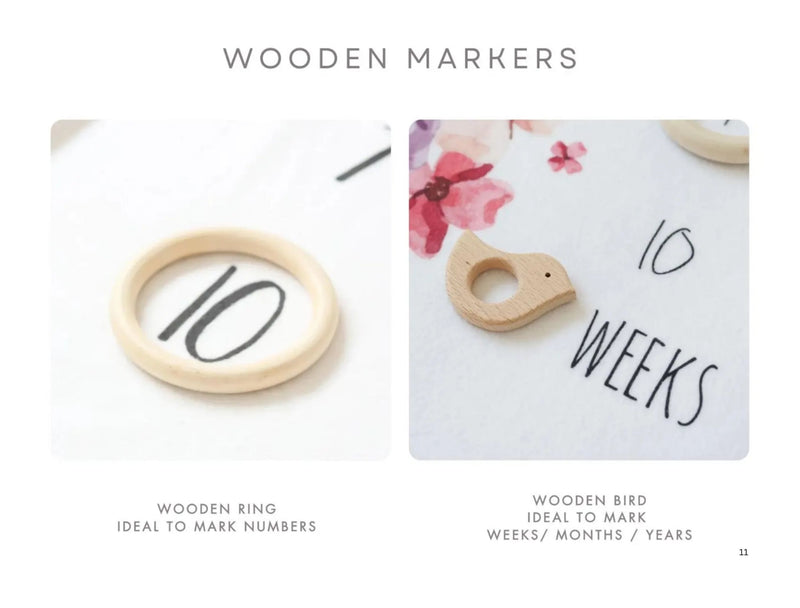 a picture of wooden numbers and a wooden ring