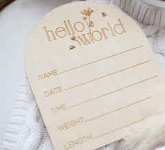 Arch Reversible Baby Milestone Wooden Sign - Baby Pandas