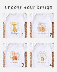 four different t-shirt designs featuring animals, with each design labeled with a number.