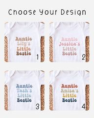 four different t-shirt designs with the names of family members or friends printed on them.