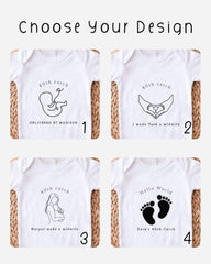 four different designs of t-shirts, each with a unique design related to the 40th birthday of a midwife.