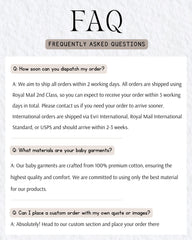 a collection of baby garments, which are crafted from 100% premium cotton, ensuring the highest quality and comfort. The garments are made with the best materials available.