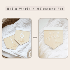 Flag Reversible Wooden Baby Milestone Sign - Baby Pandas