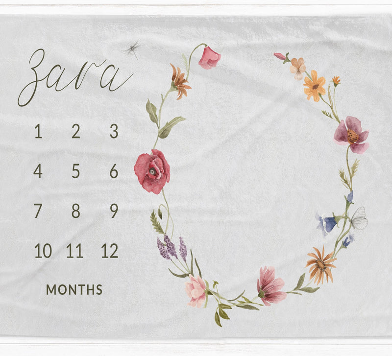 wildflower milestone blanket
