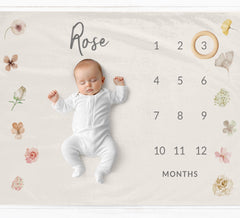 Flowers Milestone Blanket for Girl