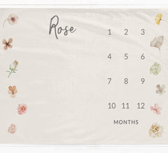 Flowers Milestone Blanket for Girl