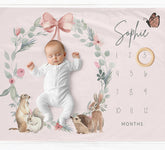 Woodlands Pink Milestone Blanket