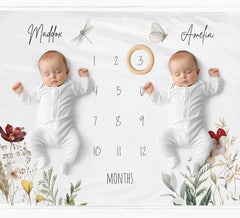 Twins Wildflower Milestone Blanket