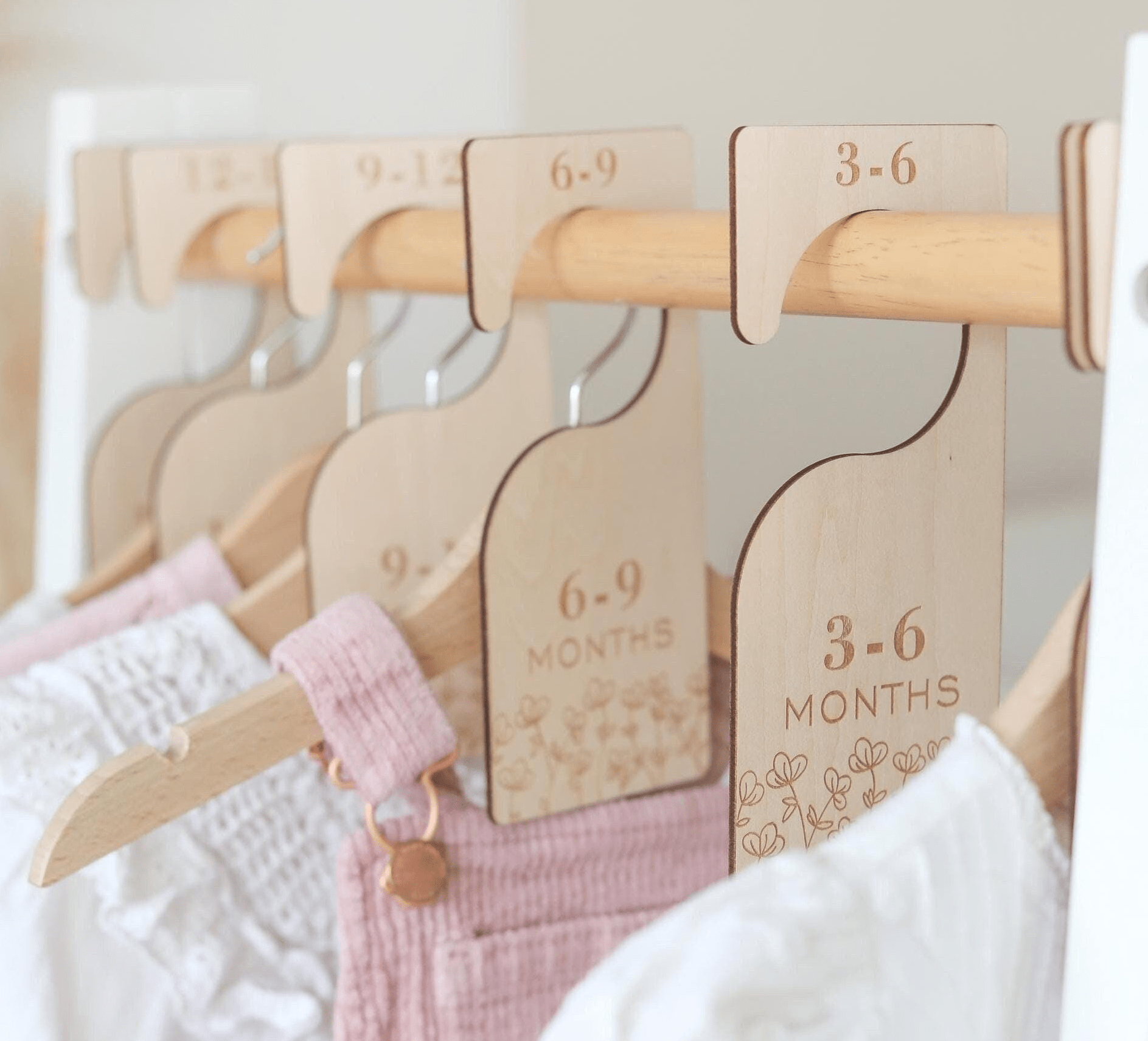 Wildflowers Baby Clothes Size Dividers (Double sided) - Baby Pandas