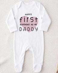A white onesie with a printed message on it.