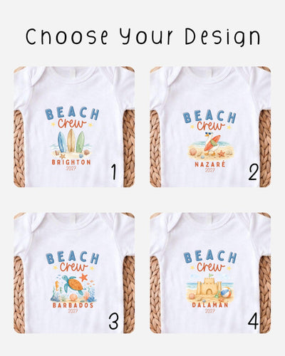 Matching Family Holiday Shirts/Personalised Beach Crew/Babygrow