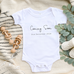 Personalised Coming Soon Baby Vest