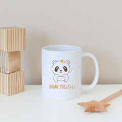 Personalised Floral Baby Panda Mug