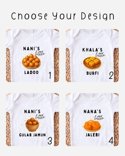 four different t-shirt designs featuring various food items, including a bowl of oranges, a plate of cookies, a plate of fried dough, and a plate of dosa.