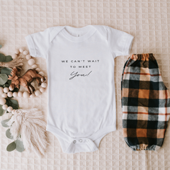 We Can't Wait to Meet You Baby Vest.