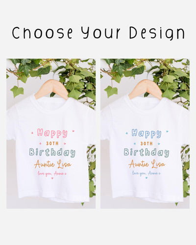 Personalised Auntie Baby Grow Custom Birthday Romper Bodysuit Gift