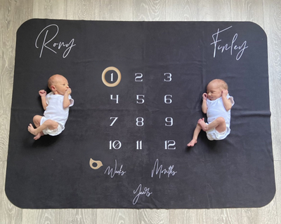 Monochrome Twins Milestone Blanket