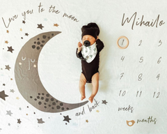 Love You To The Moon & Back Milestone Blanket