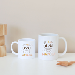 Personalised Floral Baby Panda Mug