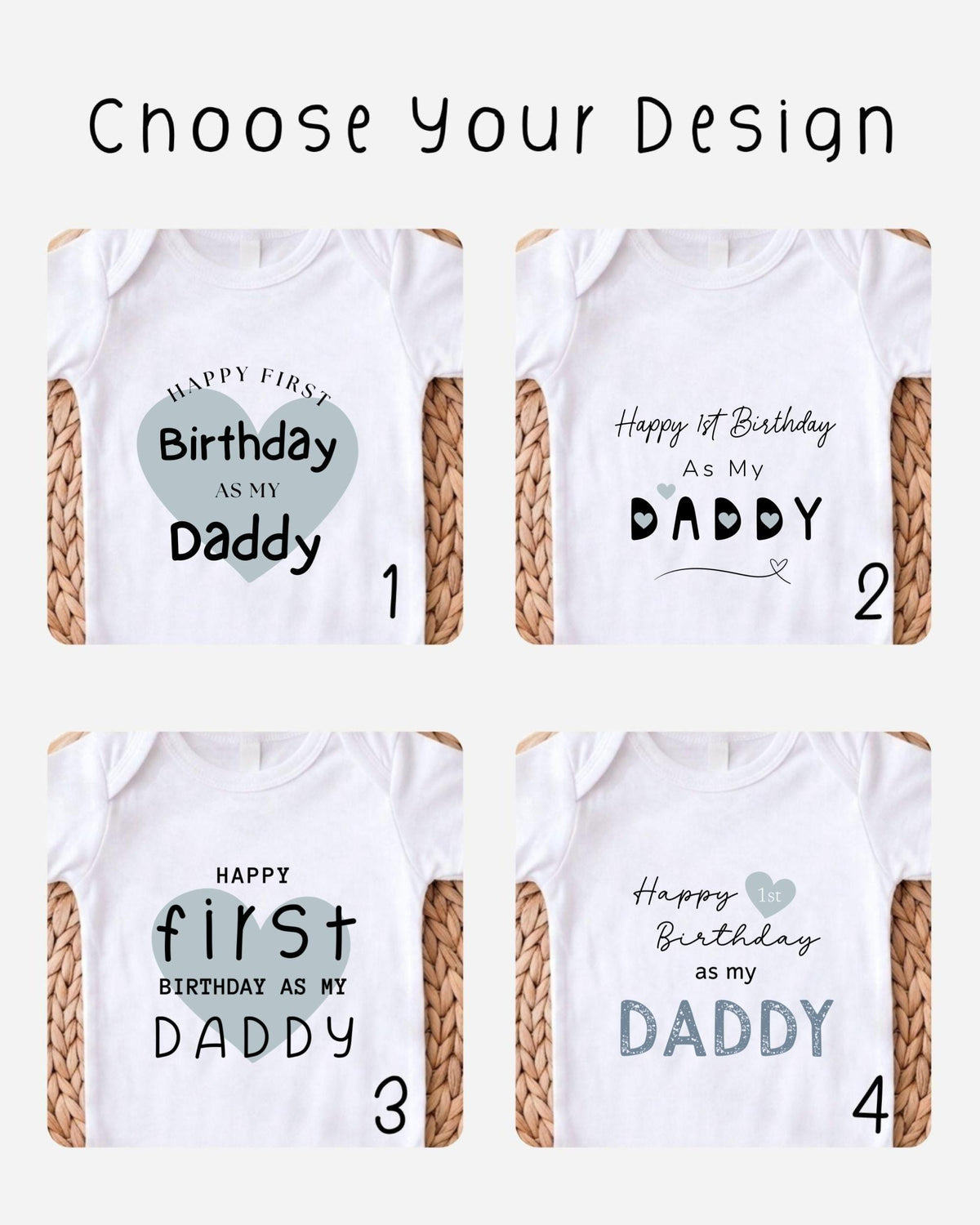 four different t-shirt designs with birthday-themed text, each featuring a different phrase related to a birthday celebration.