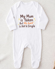 A white onesie with text printed on it.