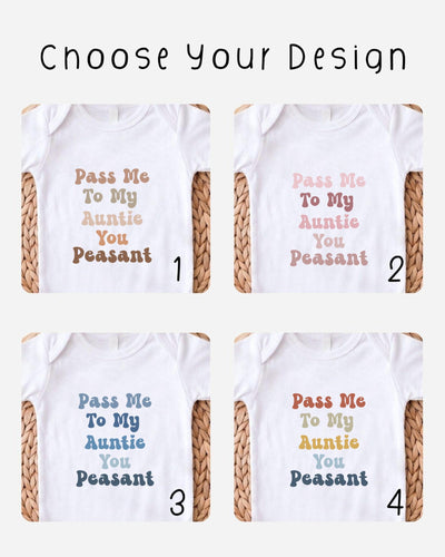 Funny Auntie Baby Outfit/Pass Me To/Vest/Babygrow/Sleepsuit