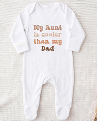 A white onesie with text printed on it.