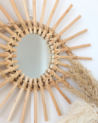 Evil Eye Rattan Mirror