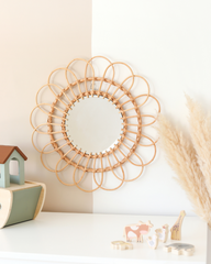 Flower Rattan Mirror