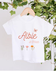 Butterfly Birthday Personalised Tee/Top For Toddler with Any Age