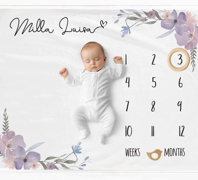 a baby is laying down on a calendar