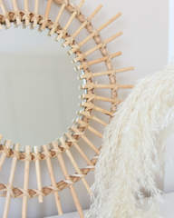 Sunburst Rattan Mirror