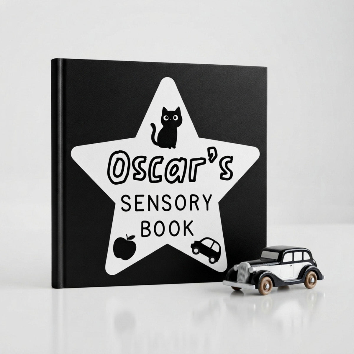 Personalised Baby Monochrome Picture Book for 0-3 months old