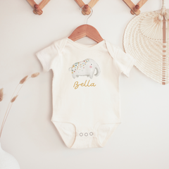 Personalised Boho Elephant Baby Vest