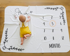 Rustic Flower Frame Milestone Blanket