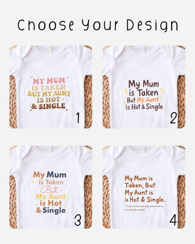 Funny Aunt Baby Vest/My Aunt Is Single/Baby Grow/Bodysuit/T-Shirt