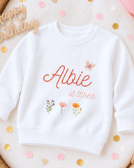 Butterfly Birthday Personalised Tee/Top For Toddler with Any Age