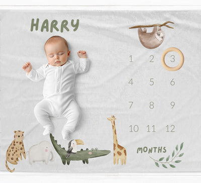Boho Safari Milestone Blanket