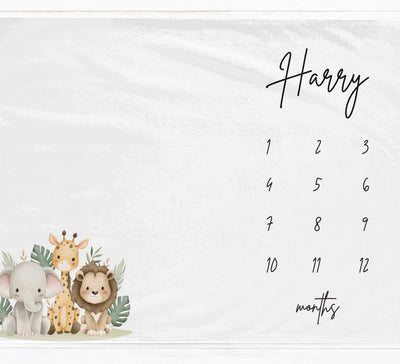 Safari Modern Milestone Blanket