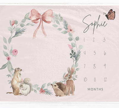 Woodlands Pink Milestone Blanket