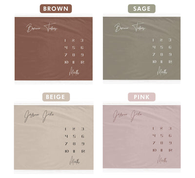 Dusty Pink Milestone Blanket
