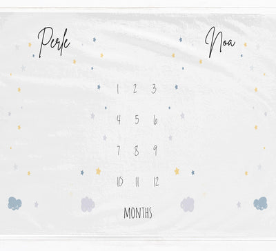 Twins Gender Neutral Baby Milestone Blanket, - Baby Pandas